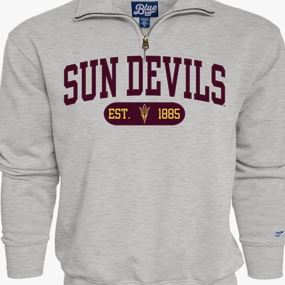 Arizona State Gray 1/4 Zip Sweatshirt